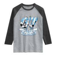 Funny Argentina Six Seven Football Meme Raglan Shirt Gen Alpha Soccer Fan