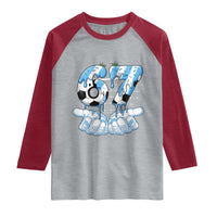 Funny Argentina Six Seven Football Meme Raglan Shirt Gen Alpha Soccer Fan