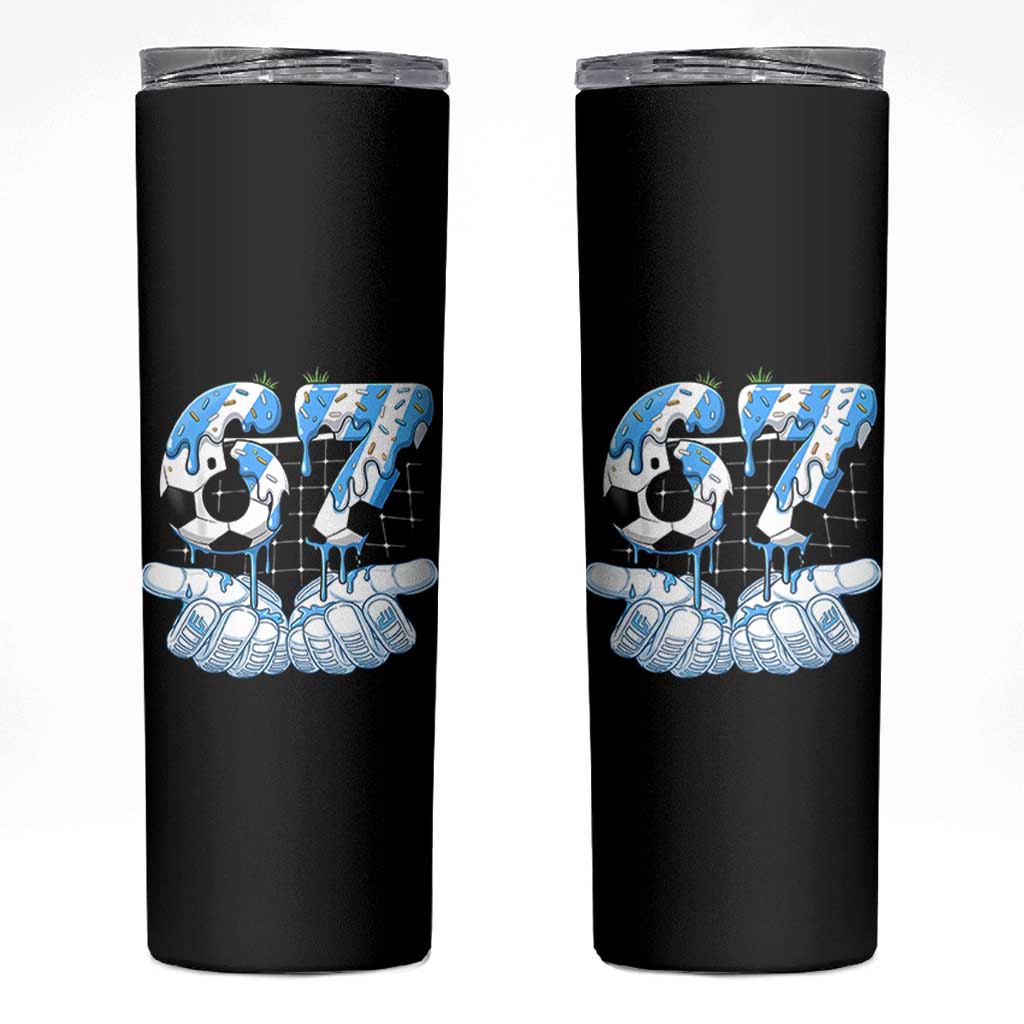 Funny Argentina Six Seven Football Meme Skinny Tumbler Gen Alpha Soccer Fan