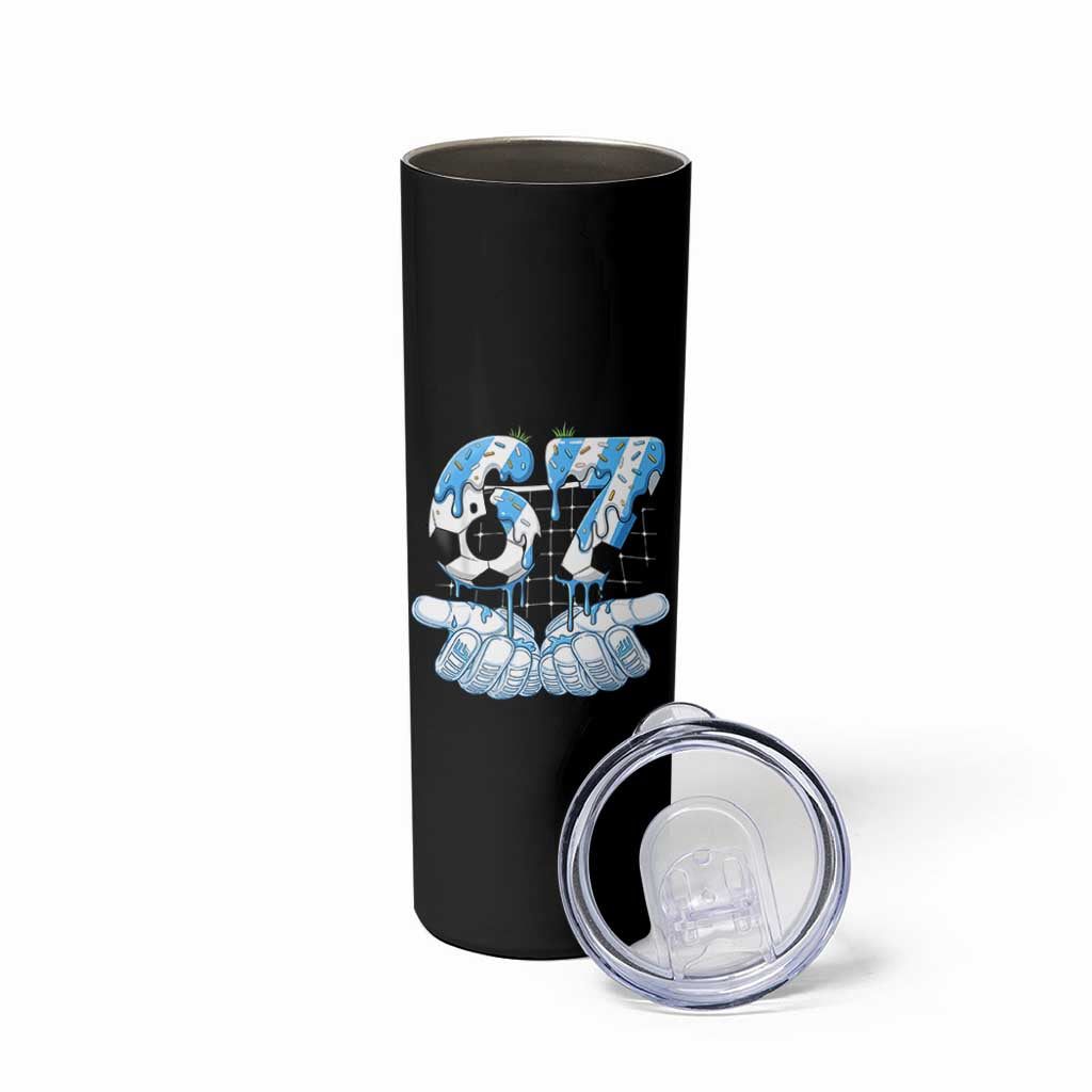 Funny Argentina Six Seven Football Meme Skinny Tumbler Gen Alpha Soccer Fan