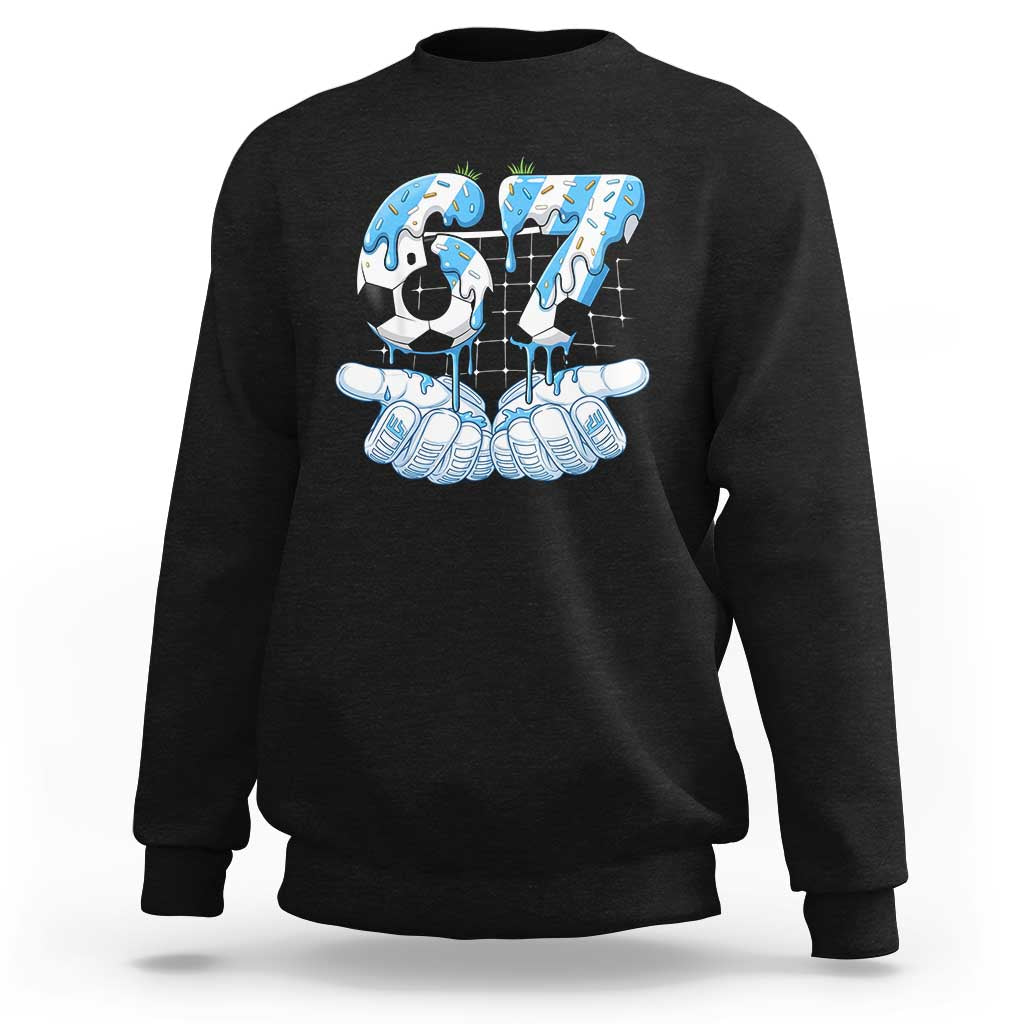 Funny Argentina Six Seven Football Meme Sweatshirt Gen Alpha Soccer Fan