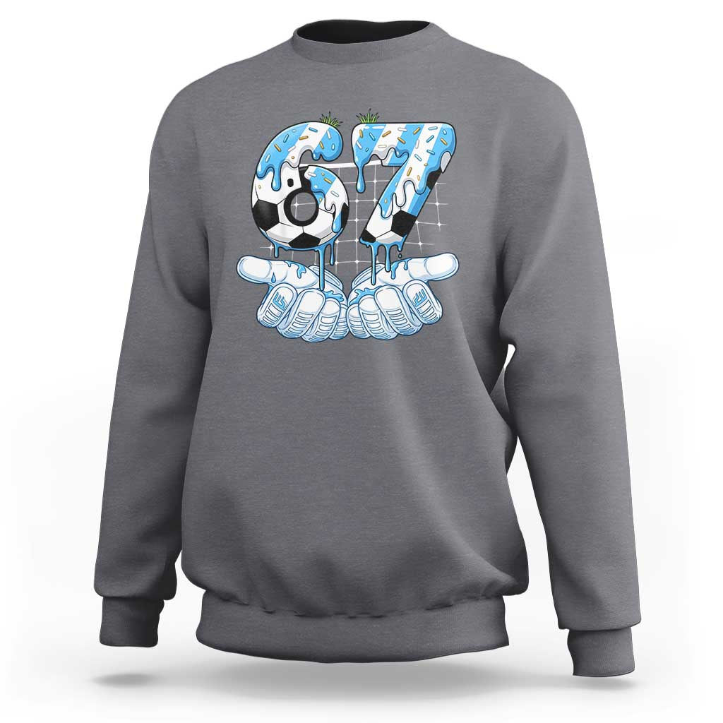 Funny Argentina Six Seven Football Meme Sweatshirt Gen Alpha Soccer Fan