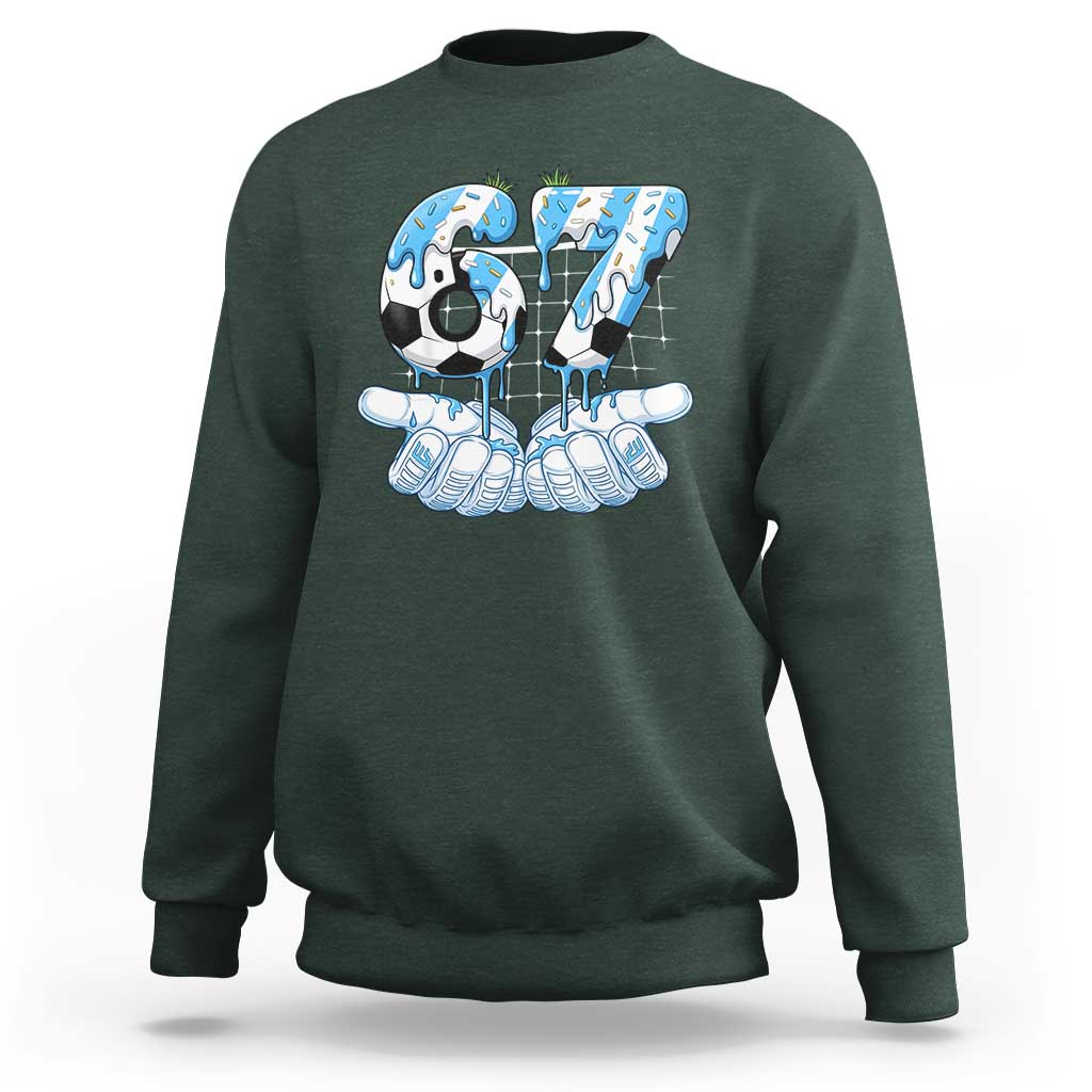 Funny Argentina Six Seven Football Meme Sweatshirt Gen Alpha Soccer Fan