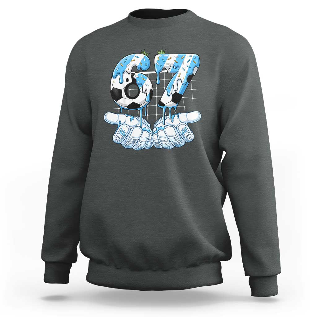 Funny Argentina Six Seven Football Meme Sweatshirt Gen Alpha Soccer Fan
