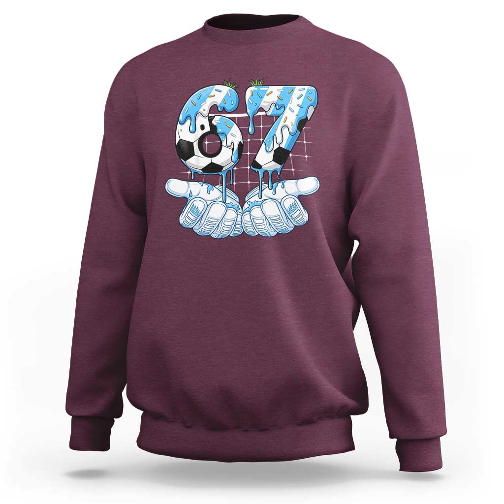 Funny Argentina Six Seven Football Meme Sweatshirt Gen Alpha Soccer Fan