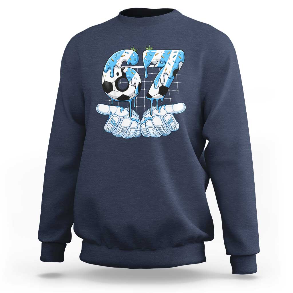 Funny Argentina Six Seven Football Meme Sweatshirt Gen Alpha Soccer Fan