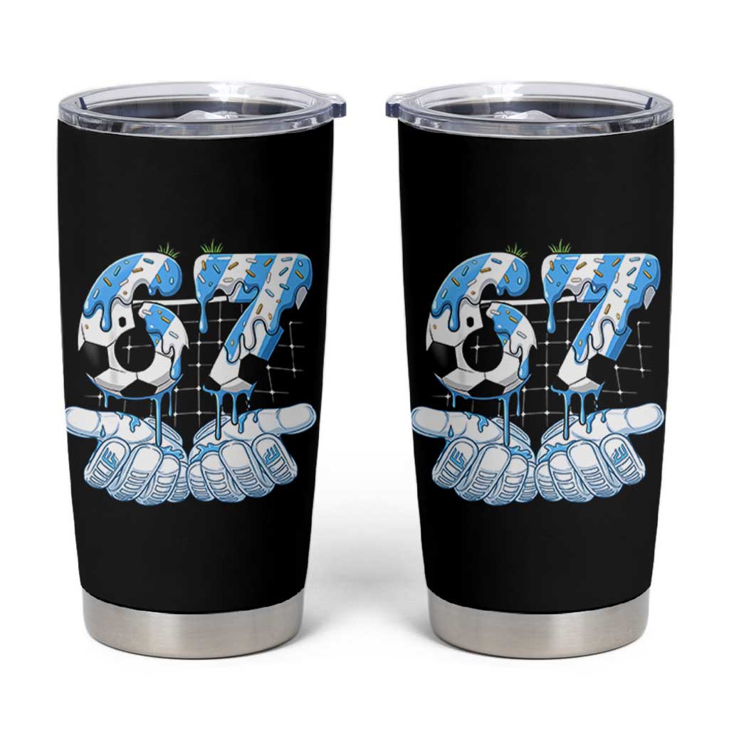 Funny Argentina Six Seven Football Meme Tumbler Cup Gen Alpha Soccer Fan