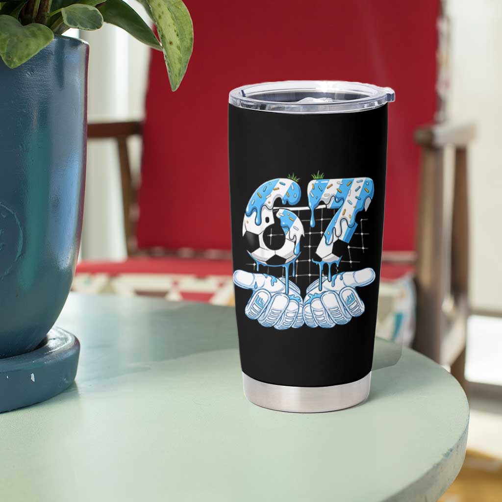 Funny Argentina Six Seven Football Meme Tumbler Cup Gen Alpha Soccer Fan