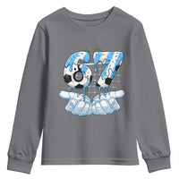 Funny Argentina Six Seven Football Meme Youth Sweatshirt Gen Alpha Soccer Fan