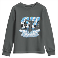 Funny Argentina Six Seven Football Meme Youth Sweatshirt Gen Alpha Soccer Fan