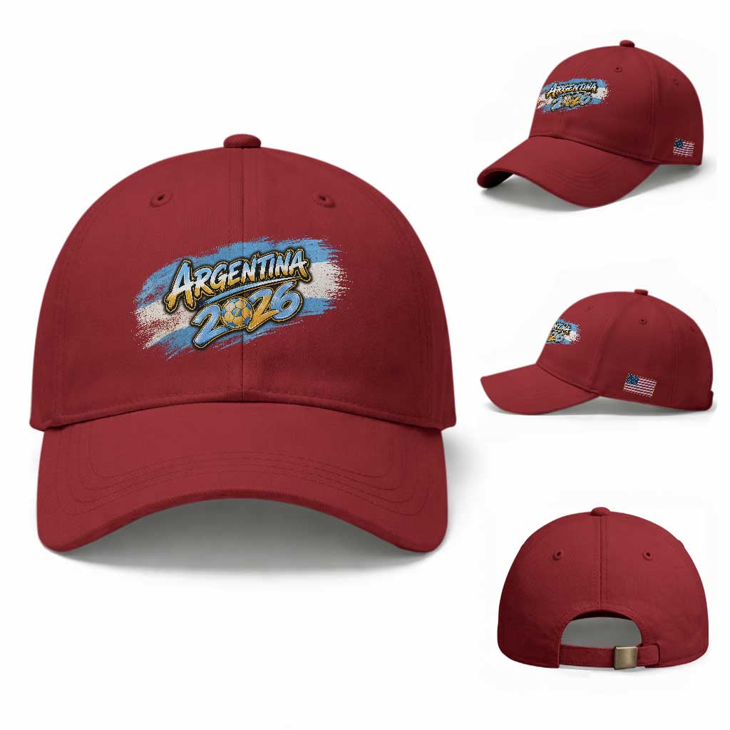 Vintage Argentina Soccer Pride 2026 Graphic Baseball Cap