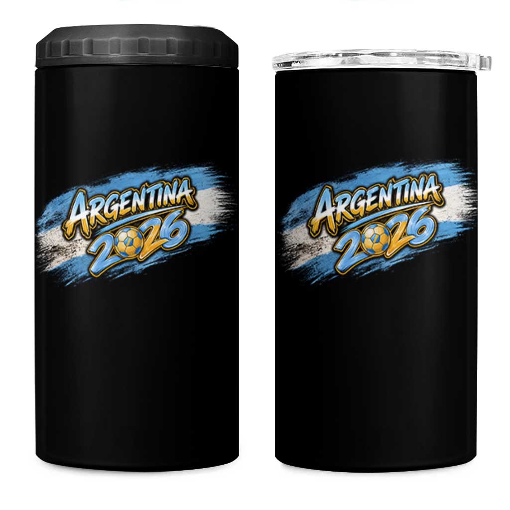 Vintage Argentina Soccer Pride 2026 Graphic 4 in 1 Can Cooler Tumbler