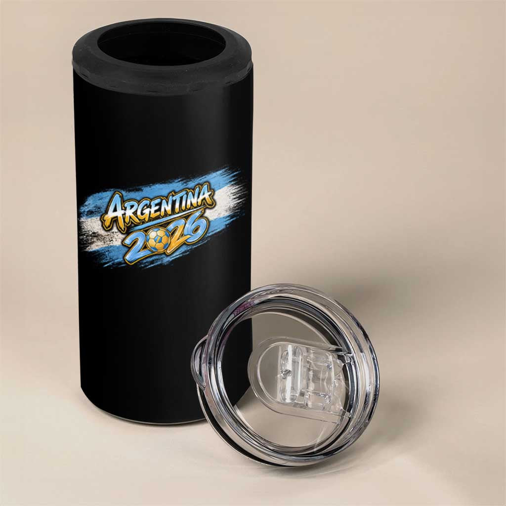 Vintage Argentina Soccer Pride 2026 Graphic 4 in 1 Can Cooler Tumbler