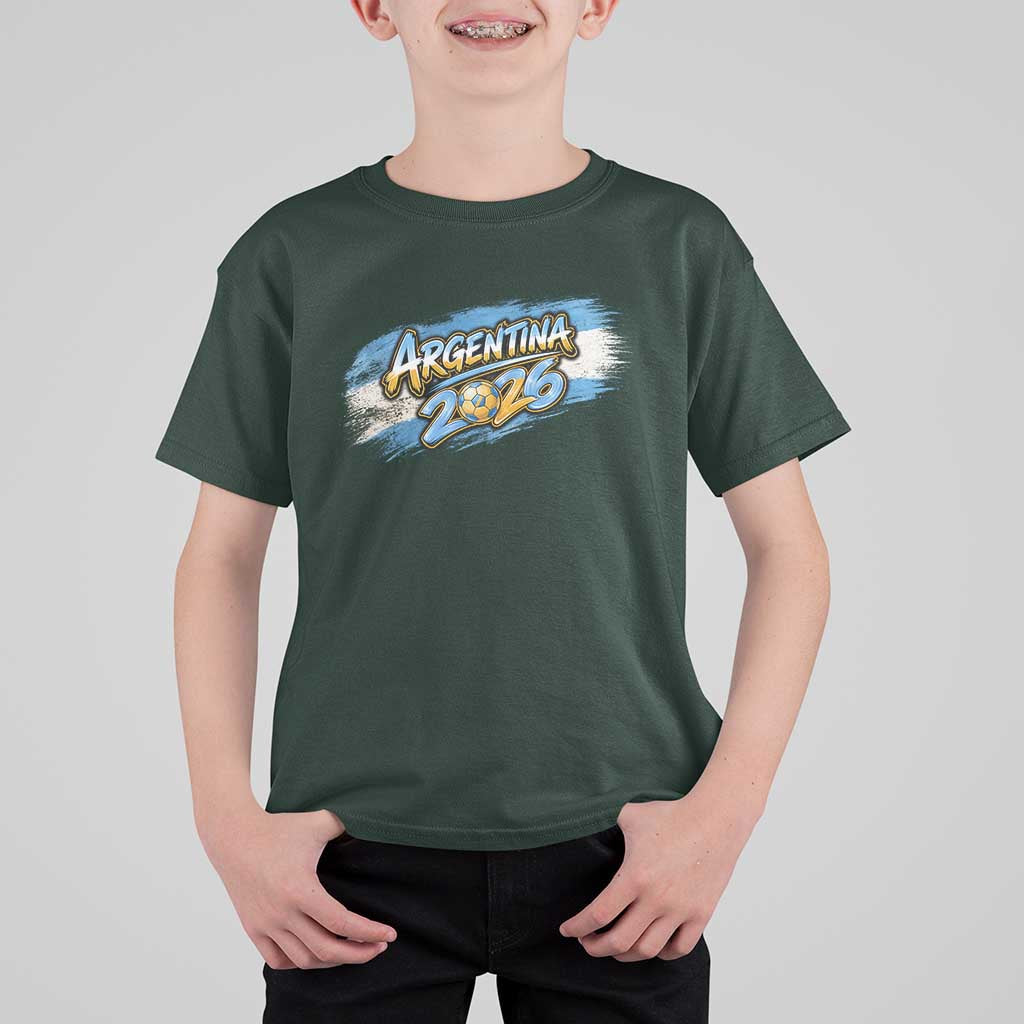 Vintage Argentina Soccer Pride 2026 Graphic T Shirt For Kid