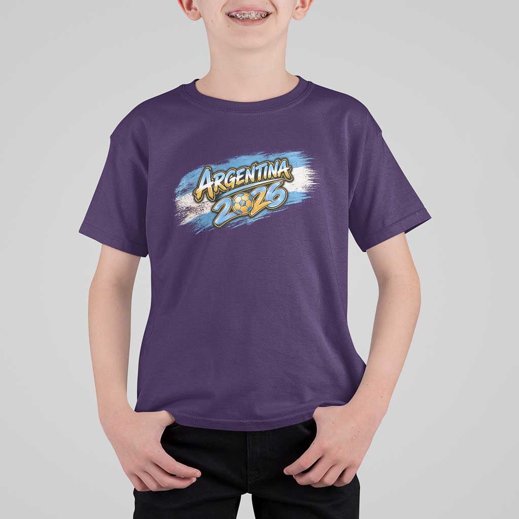 Vintage Argentina Soccer Pride 2026 Graphic T Shirt For Kid