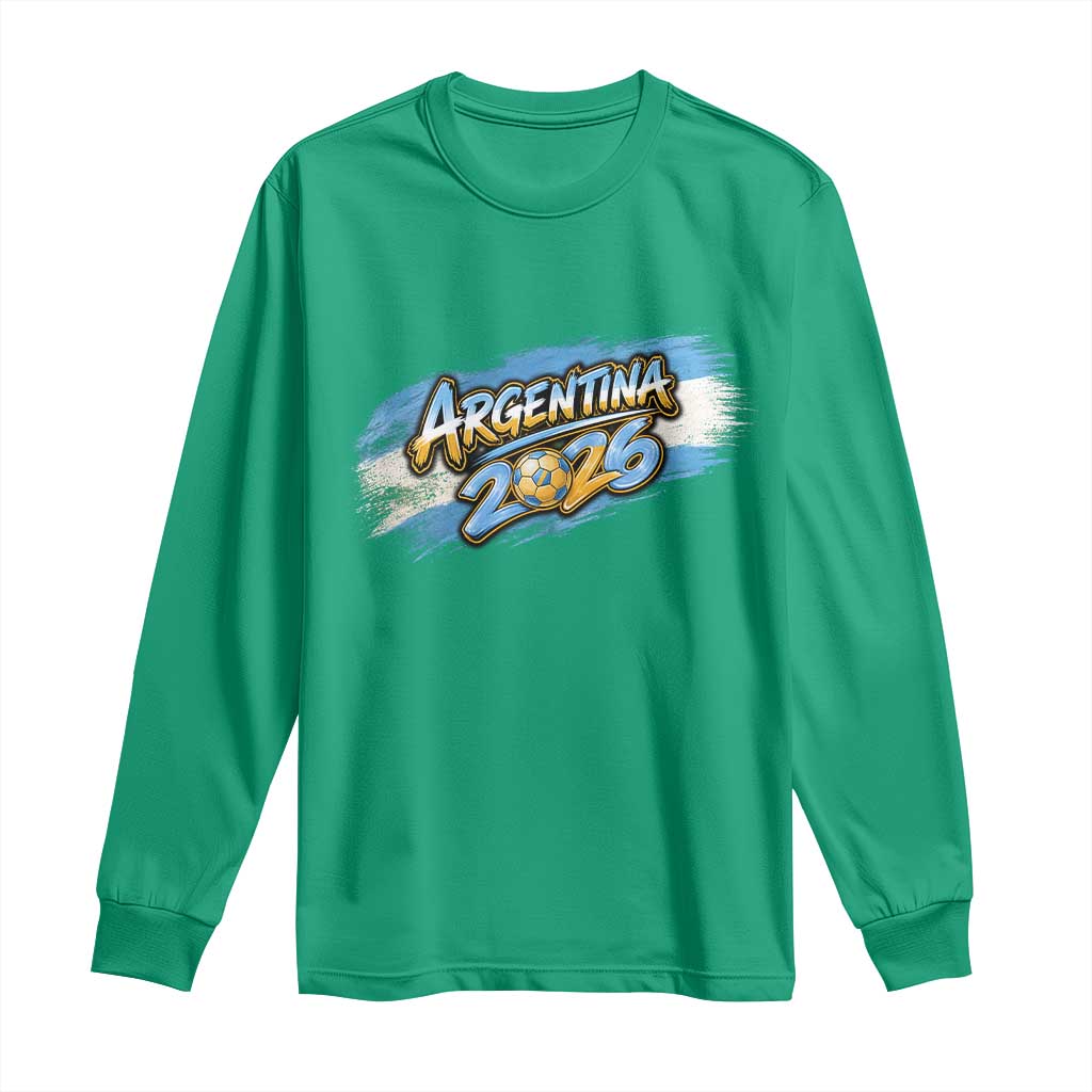 Vintage Argentina Soccer Pride 2026 Graphic Long Sleeve Shirt