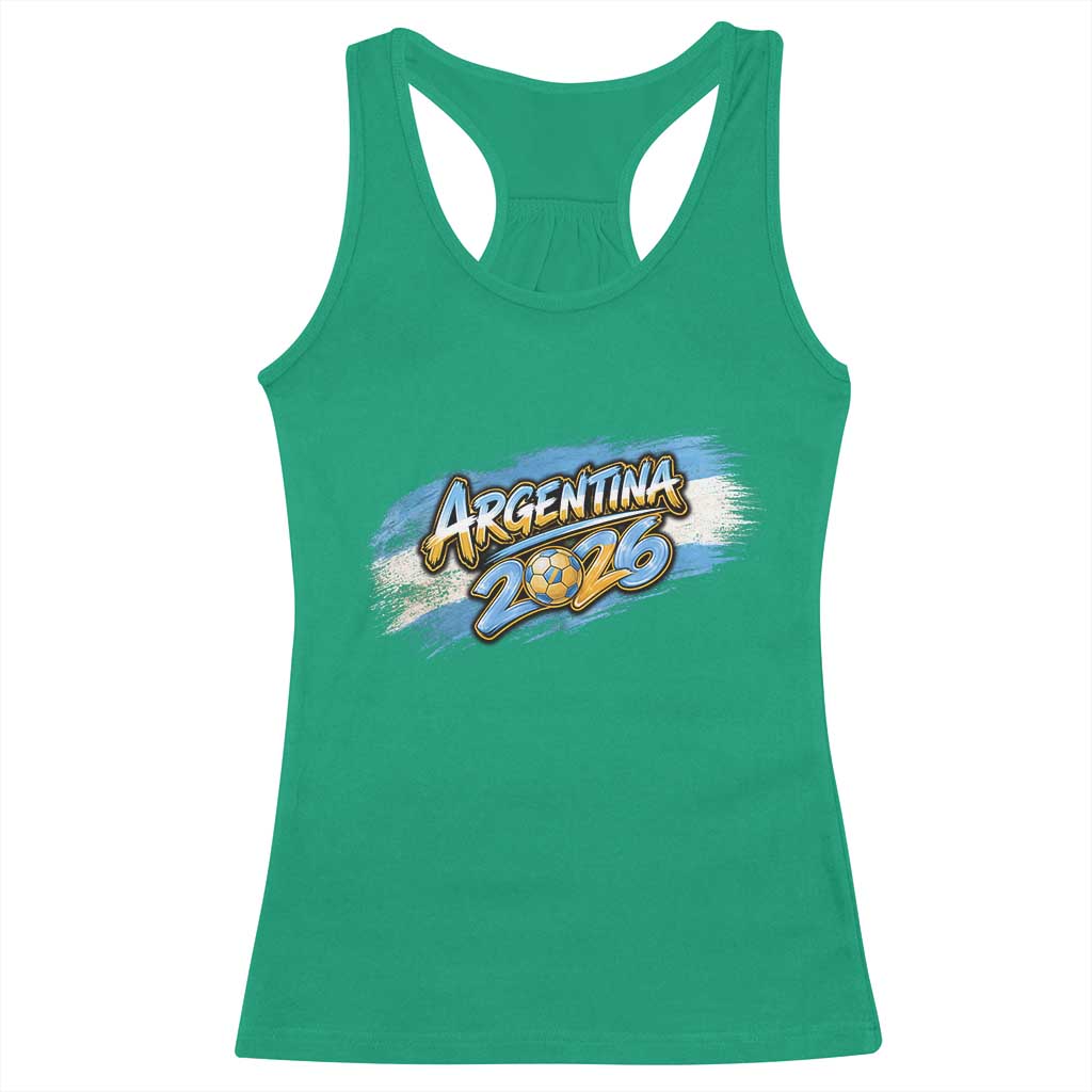 Vintage Argentina Soccer Pride 2026 Graphic Racerback Tank Top