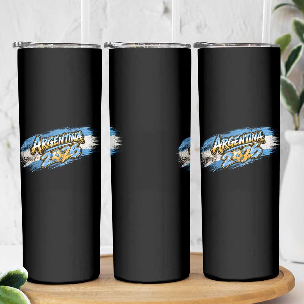 Vintage Argentina Soccer Pride 2026 Graphic Skinny Tumbler