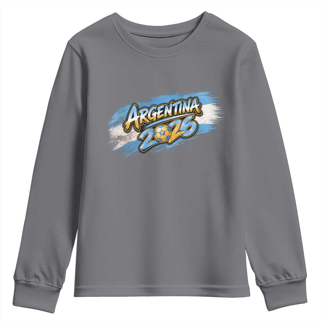 Vintage Argentina Soccer Pride 2026 Graphic Youth Sweatshirt