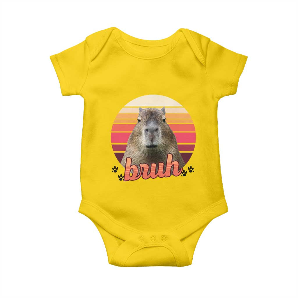 Capybara Lover Baby Onesie Funny Bruh Meme Animal Humor Gift - Wonder Print Shop