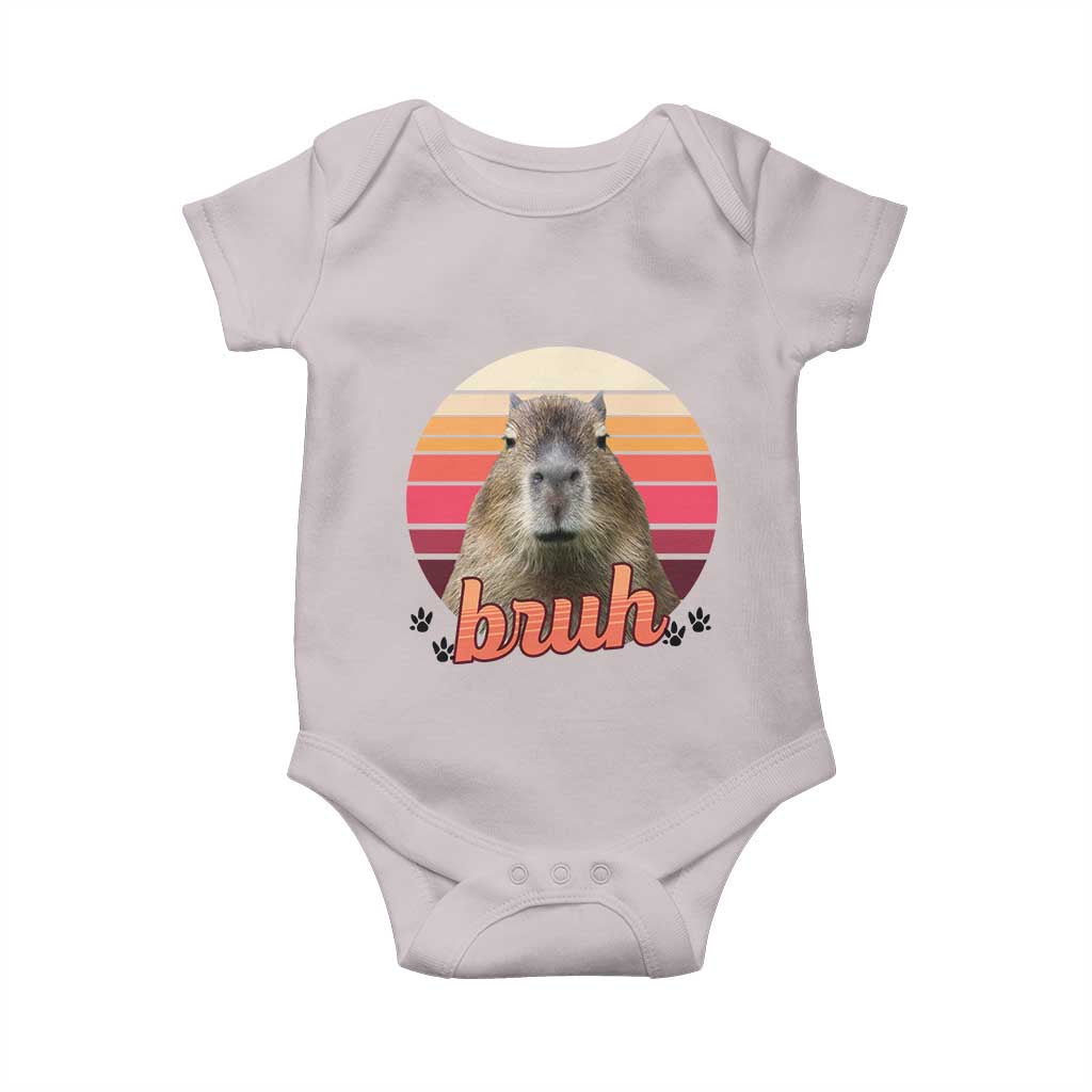 Capybara Lover Baby Onesie Funny Bruh Meme Animal Humor Gift - Wonder Print Shop