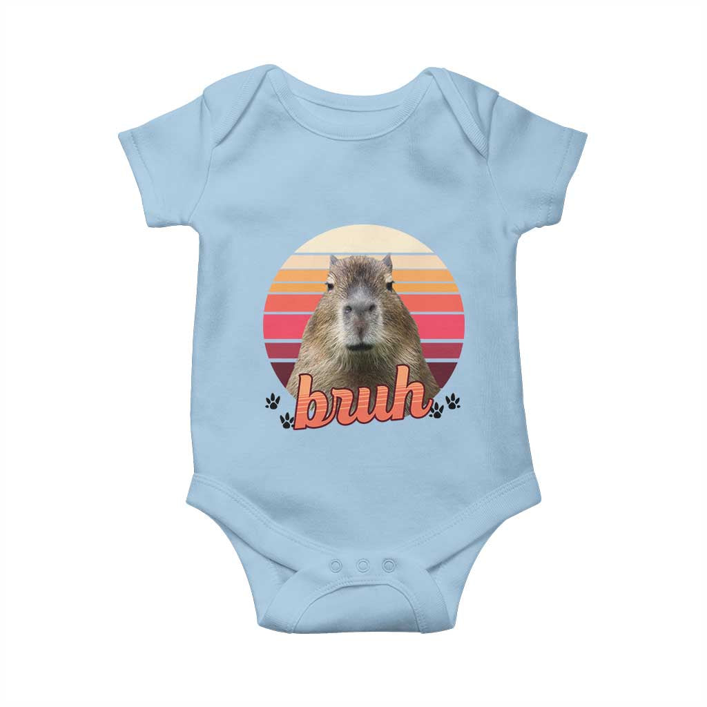 Capybara Lover Baby Onesie Funny Bruh Meme Animal Humor Gift - Wonder Print Shop