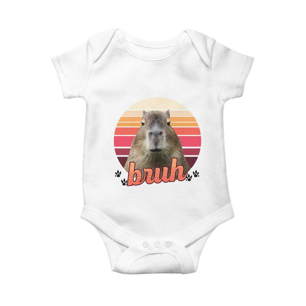 Capybara Lover Baby Onesie Funny Bruh Meme Animal Humor Gift - Wonder Print Shop