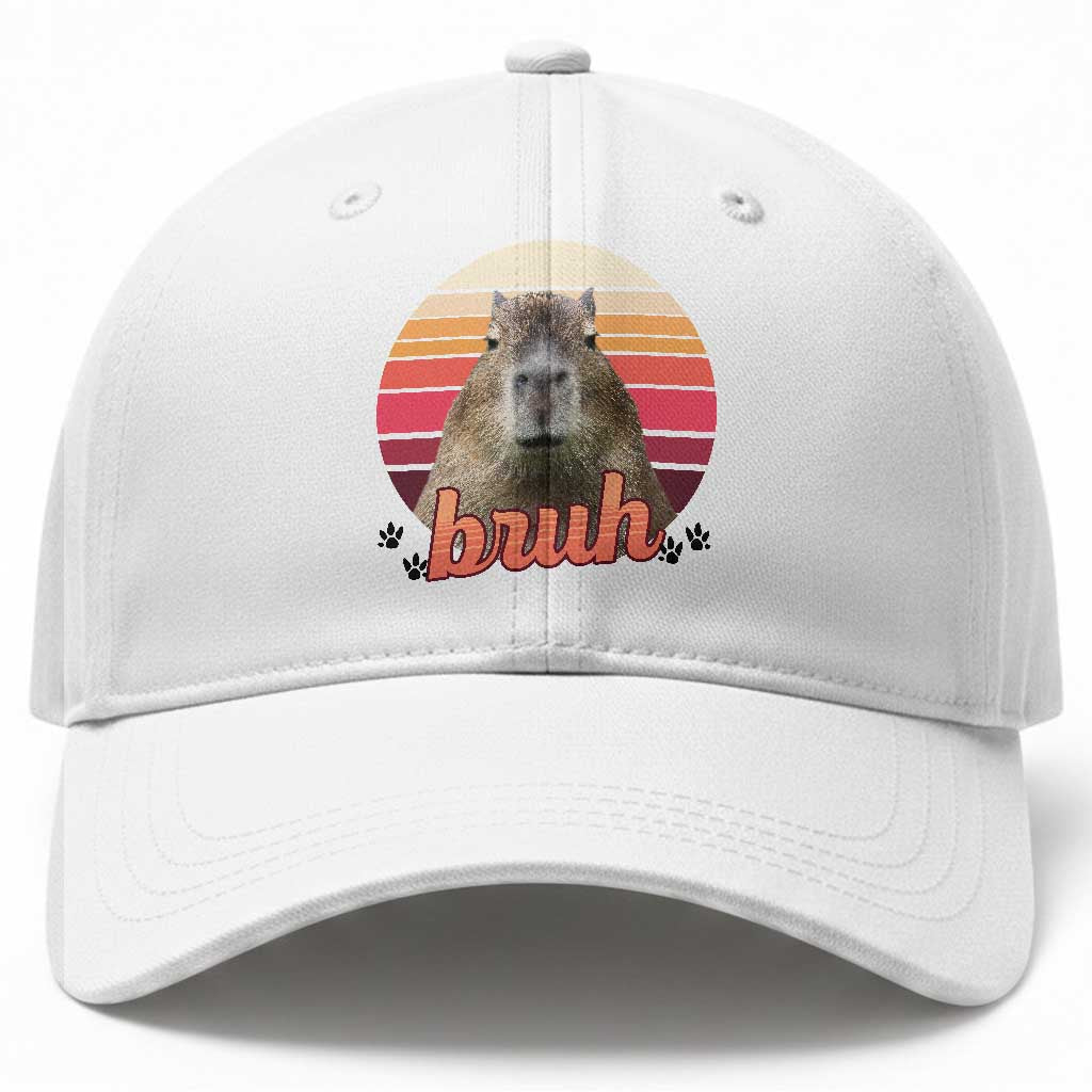 Capybara Lover Baseball Cap Funny Bruh Meme Animal Humor Gift