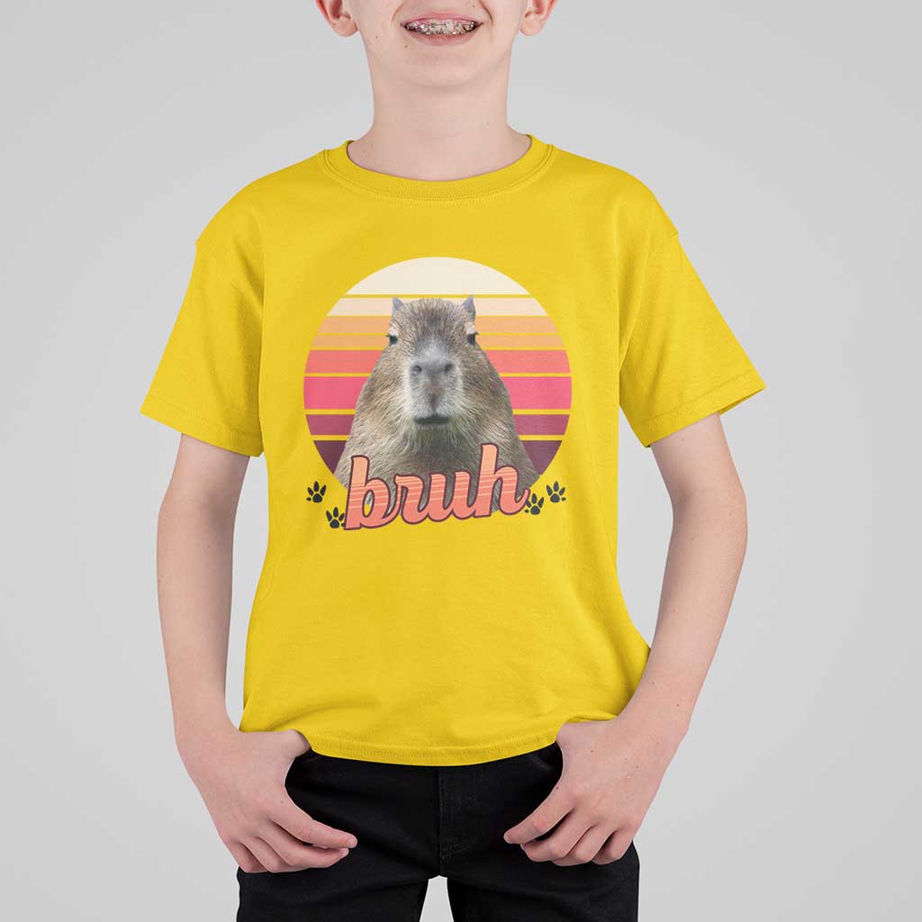 Capybara Lover T Shirt For Kid Funny Bruh Meme Animal Humor Gift - Wonder Print Shop
