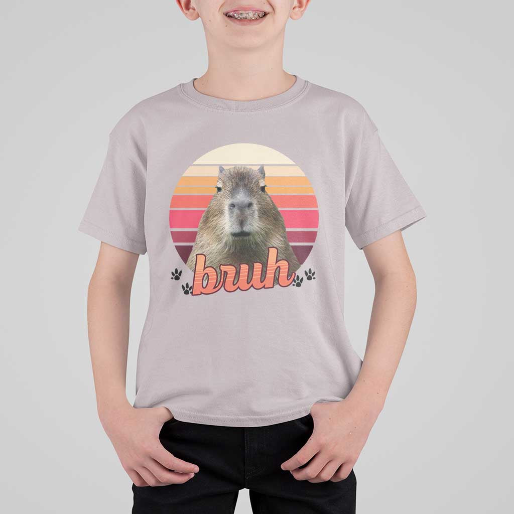 Capybara Lover T Shirt For Kid Funny Bruh Meme Animal Humor Gift - Wonder Print Shop