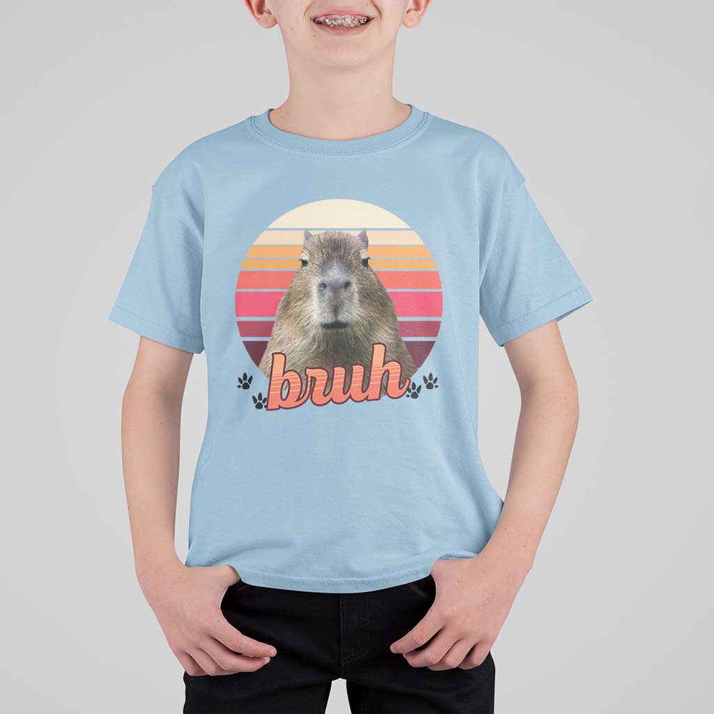 Capybara Lover T Shirt For Kid Funny Bruh Meme Animal Humor Gift - Wonder Print Shop