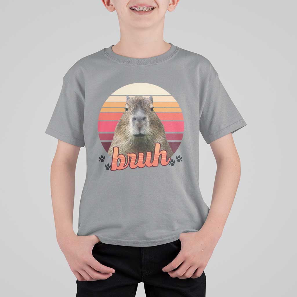 Capybara Lover T Shirt For Kid Funny Bruh Meme Animal Humor Gift - Wonder Print Shop