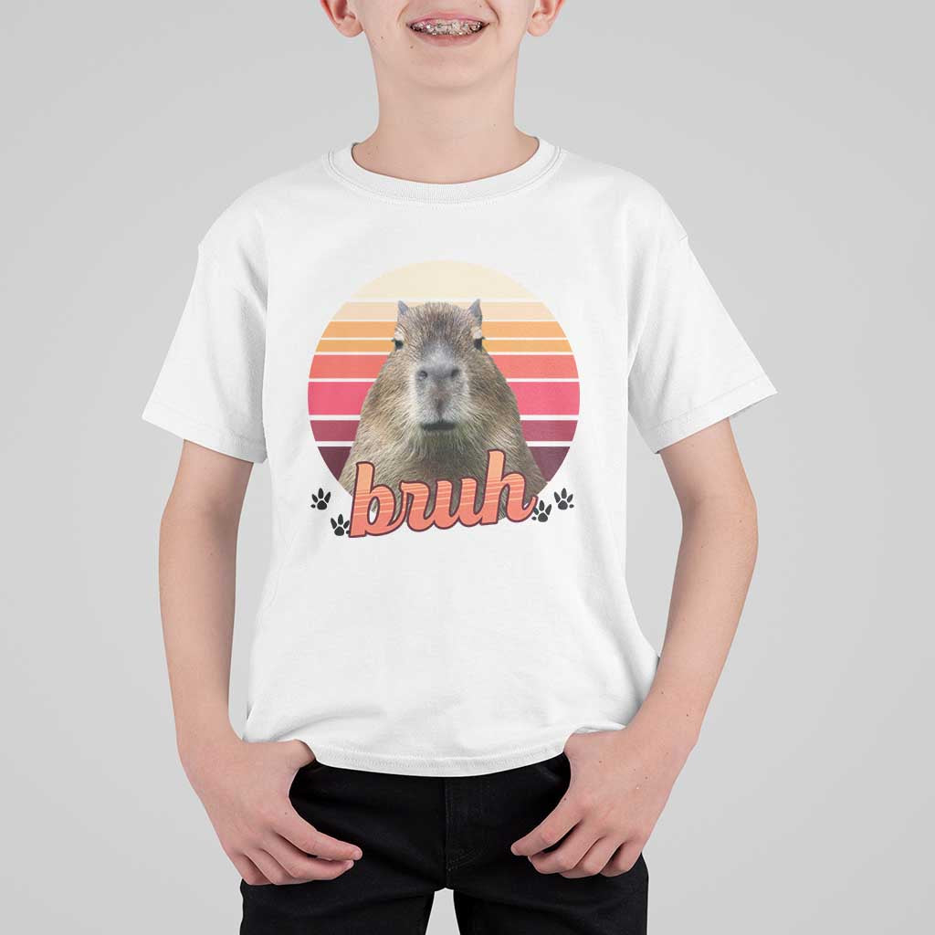 Capybara Lover T Shirt For Kid Funny Bruh Meme Animal Humor Gift - Wonder Print Shop