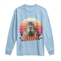 Capybara Lover Long Sleeve Shirt Funny Bruh Meme Animal Humor Gift - Wonder Print Shop