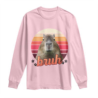 Capybara Lover Long Sleeve Shirt Funny Bruh Meme Animal Humor Gift - Wonder Print Shop
