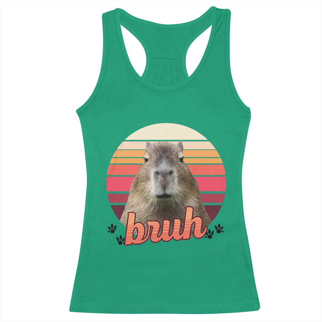 Capybara Lover Racerback Tank Top Funny Bruh Meme Animal Humor Gift - Wonder Print Shop