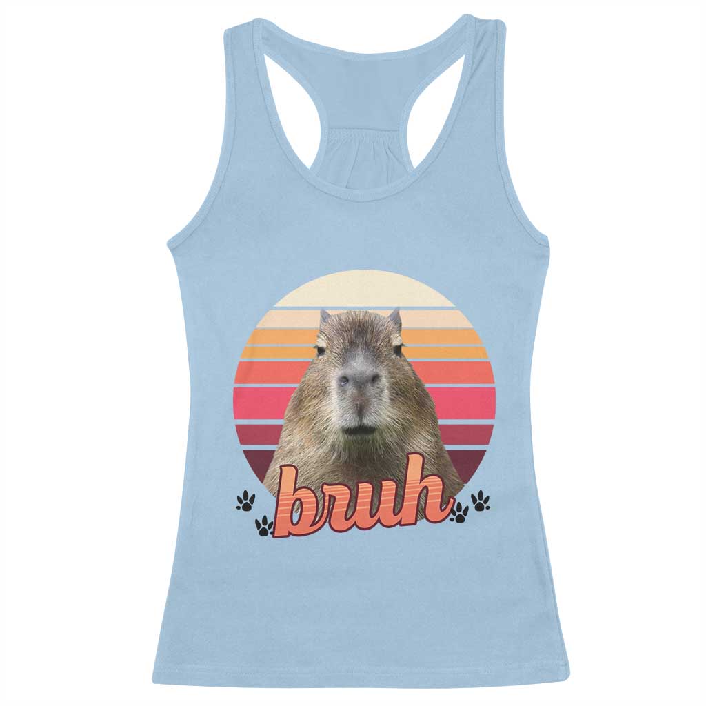 Capybara Lover Racerback Tank Top Funny Bruh Meme Animal Humor Gift - Wonder Print Shop