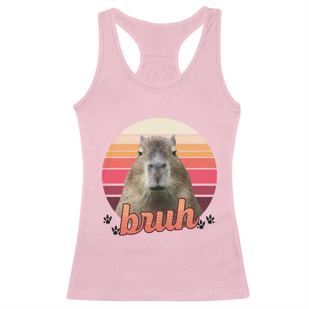 Capybara Lover Racerback Tank Top Funny Bruh Meme Animal Humor Gift - Wonder Print Shop