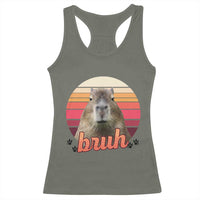 Capybara Lover Racerback Tank Top Funny Bruh Meme Animal Humor Gift - Wonder Print Shop