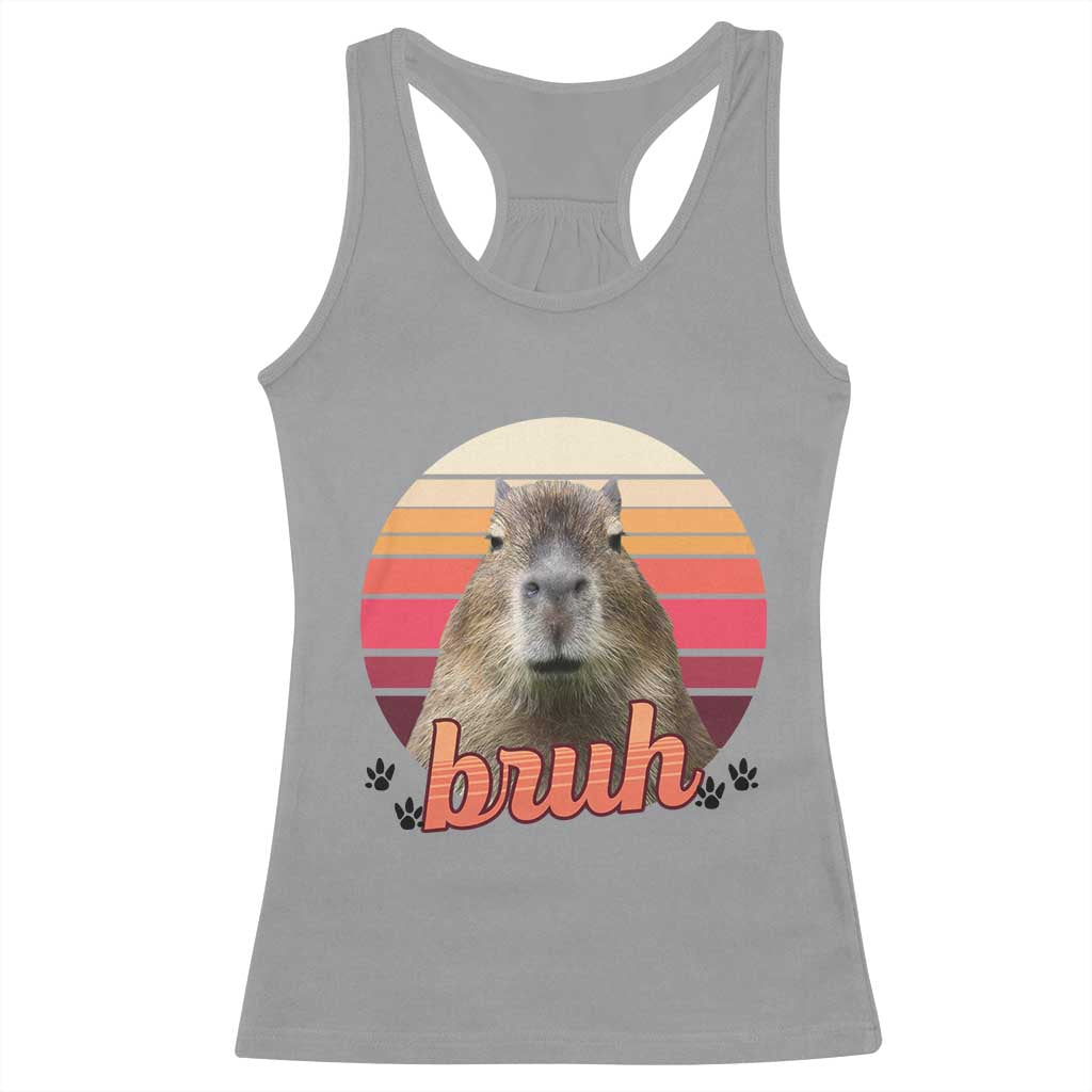 Capybara Lover Racerback Tank Top Funny Bruh Meme Animal Humor Gift - Wonder Print Shop