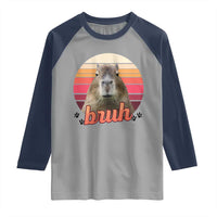 Capybara Lover Raglan Shirt Funny Bruh Meme Animal Humor Gift - Wonder Print Shop