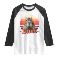 Capybara Lover Raglan Shirt Funny Bruh Meme Animal Humor Gift - Wonder Print Shop