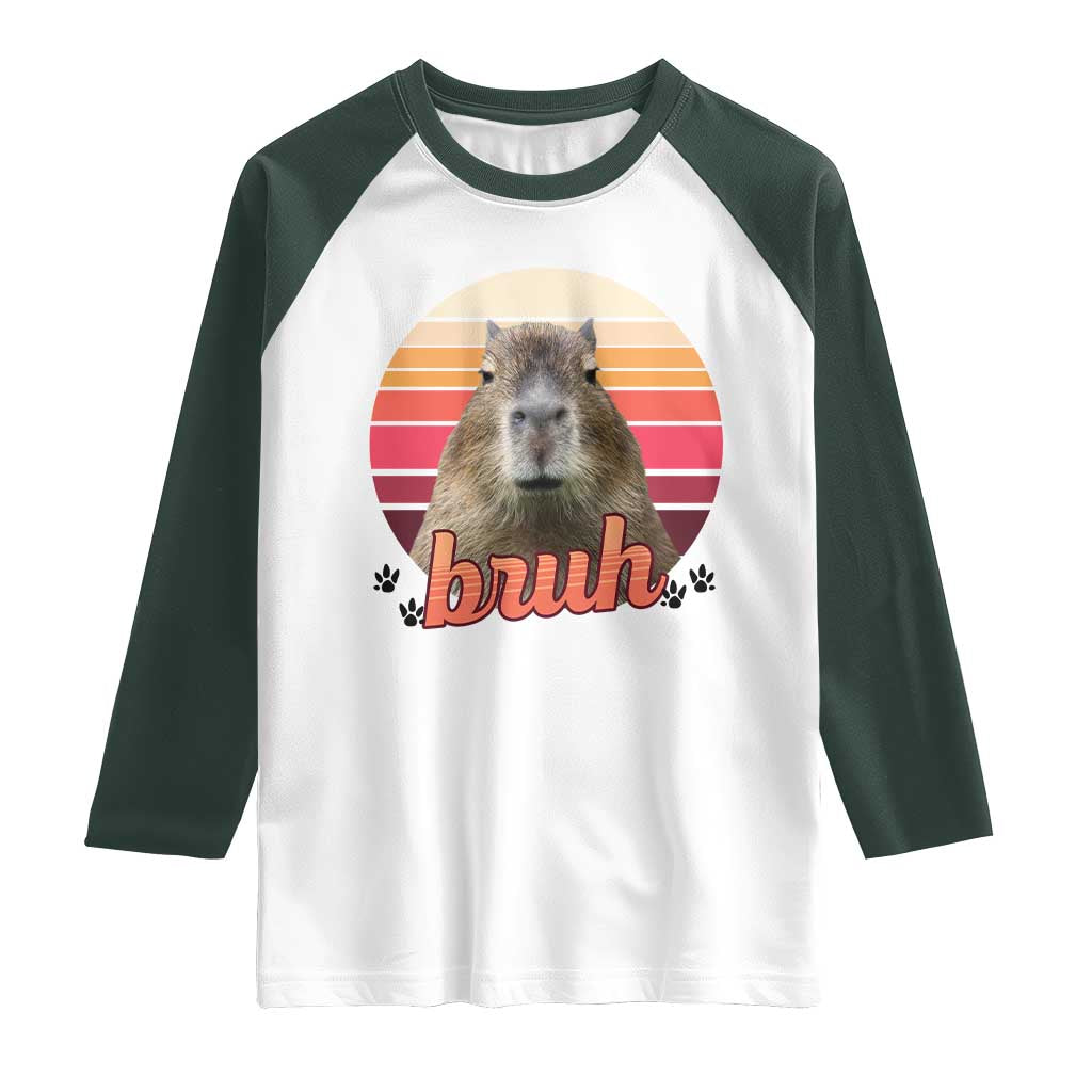 Capybara Lover Raglan Shirt Funny Bruh Meme Animal Humor Gift - Wonder Print Shop