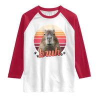 Capybara Lover Raglan Shirt Funny Bruh Meme Animal Humor Gift - Wonder Print Shop