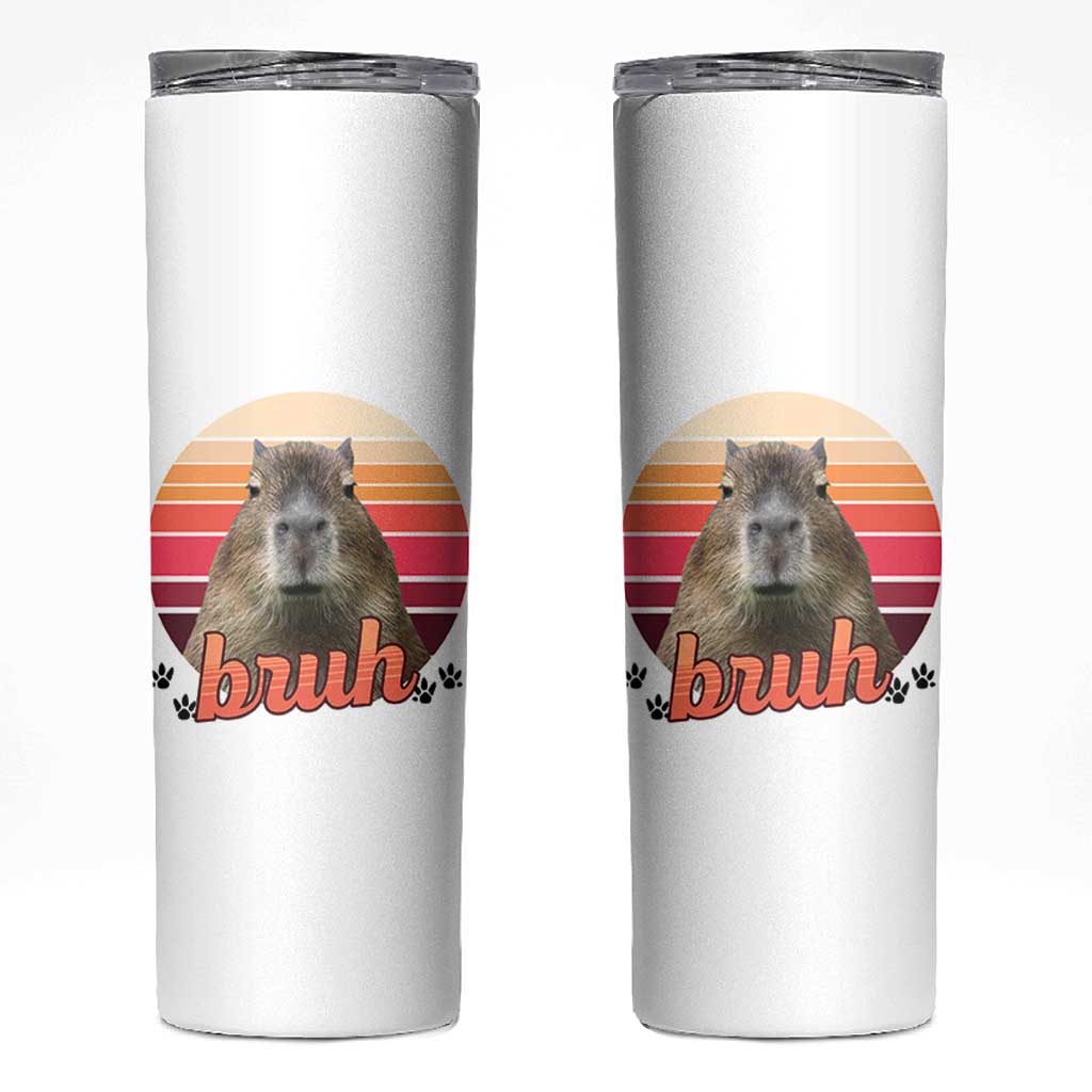Capybara Lover Skinny Tumbler Funny Bruh Meme Animal Humor Gift