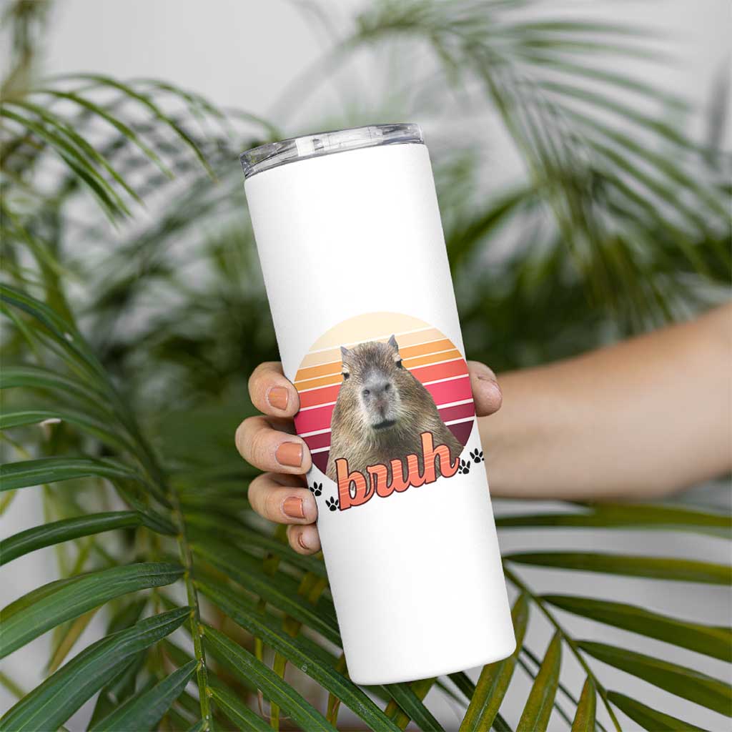 Capybara Lover Skinny Tumbler Funny Bruh Meme Animal Humor Gift
