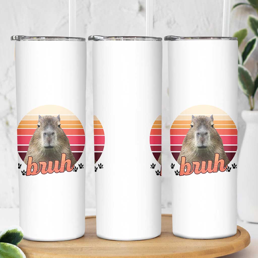 Capybara Lover Skinny Tumbler Funny Bruh Meme Animal Humor Gift