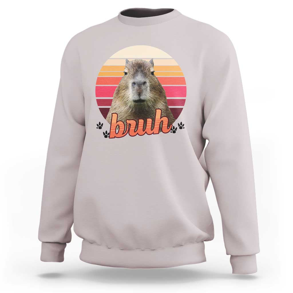 Capybara Lover Sweatshirt Funny Bruh Meme Animal Humor Gift - Wonder Print Shop