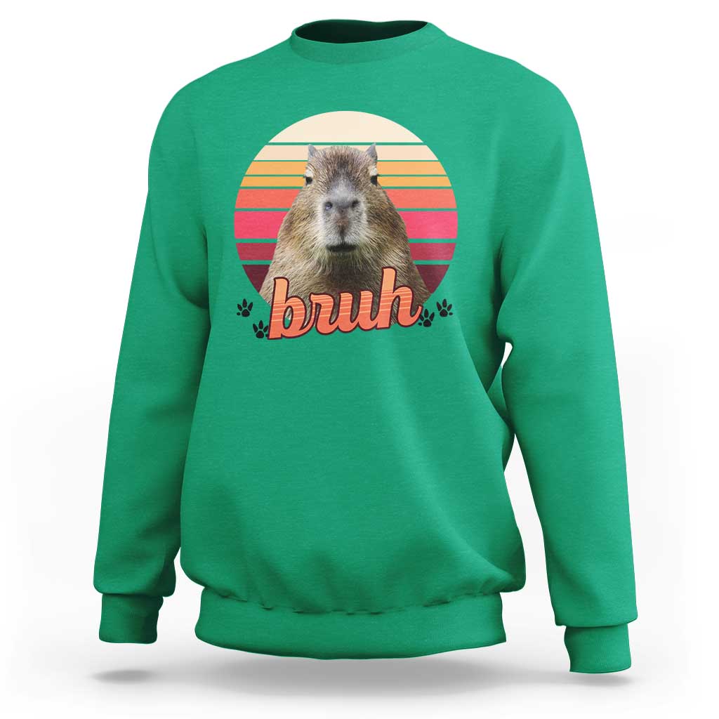 Capybara Lover Sweatshirt Funny Bruh Meme Animal Humor Gift - Wonder Print Shop
