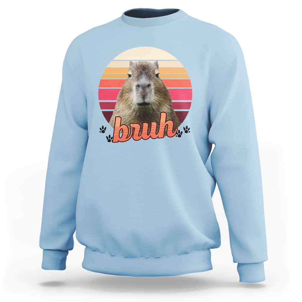 Capybara Lover Sweatshirt Funny Bruh Meme Animal Humor Gift - Wonder Print Shop